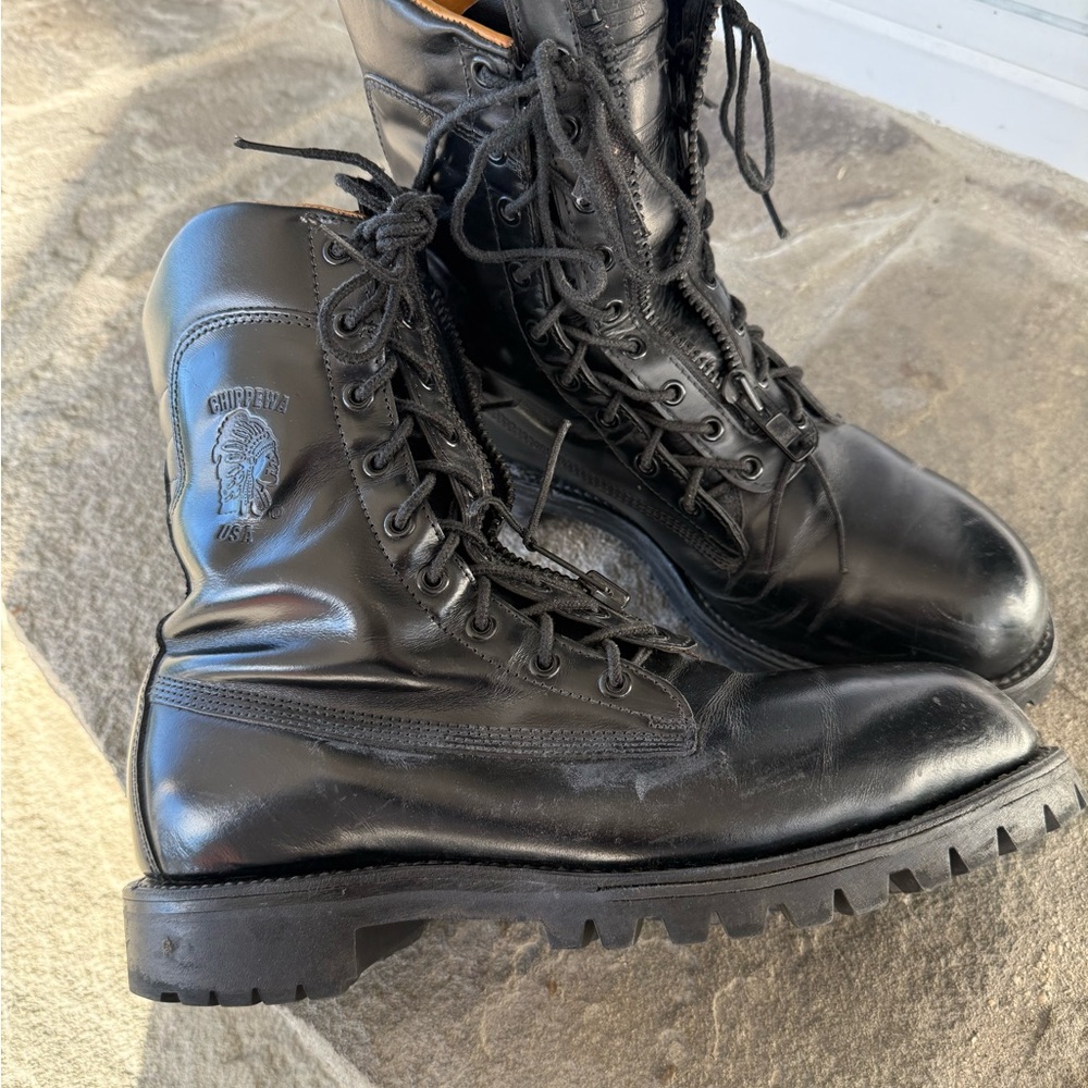 Chippewa Black Genuine Leather Steel Toe Men's Boots (OPEN TO OFFERS)